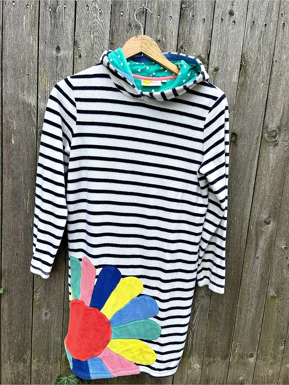 Mini Boden Striped Hooded Coverup